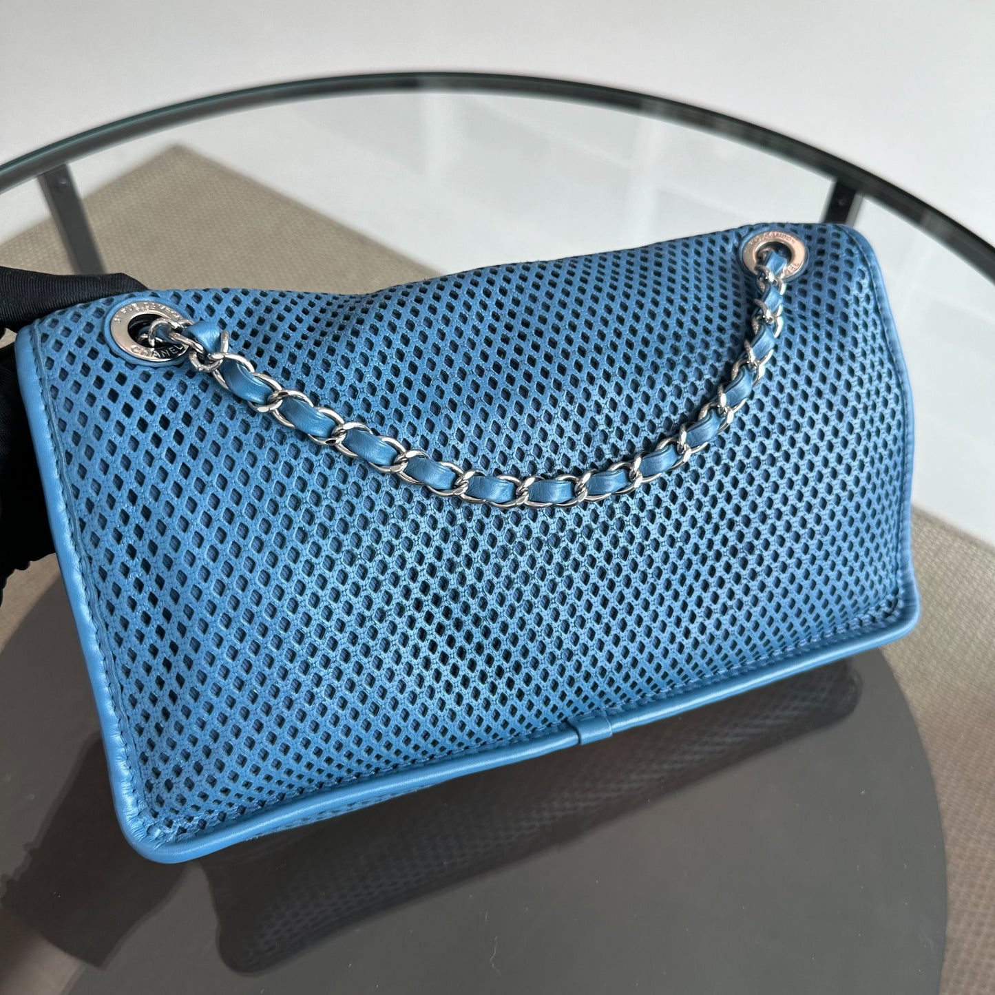 Chanel French Riviera Flap - Perforated Up In The Air Blue SHW No 17