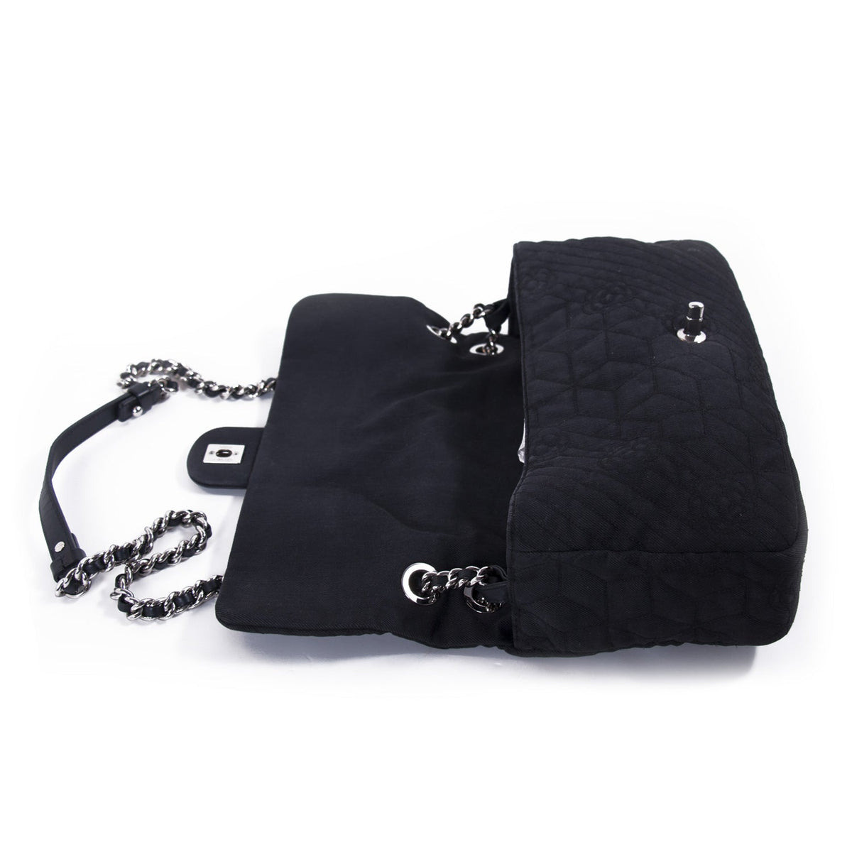 Chanel Stitched Camelia Jersey Flap Bag