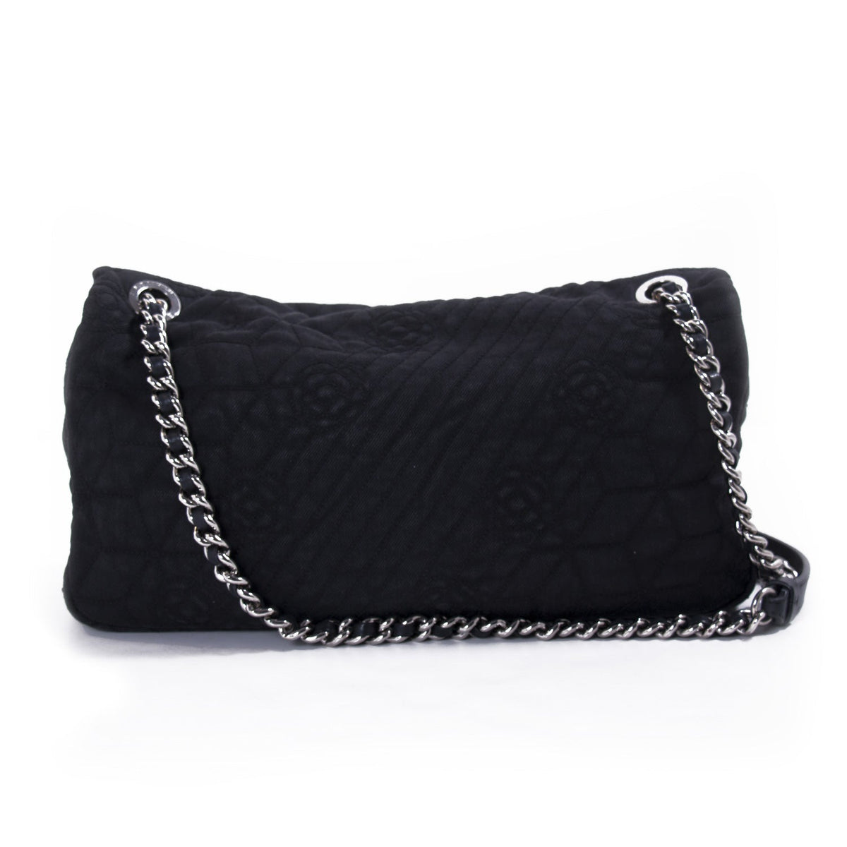 Chanel Stitched Camelia Jersey Flap Bag