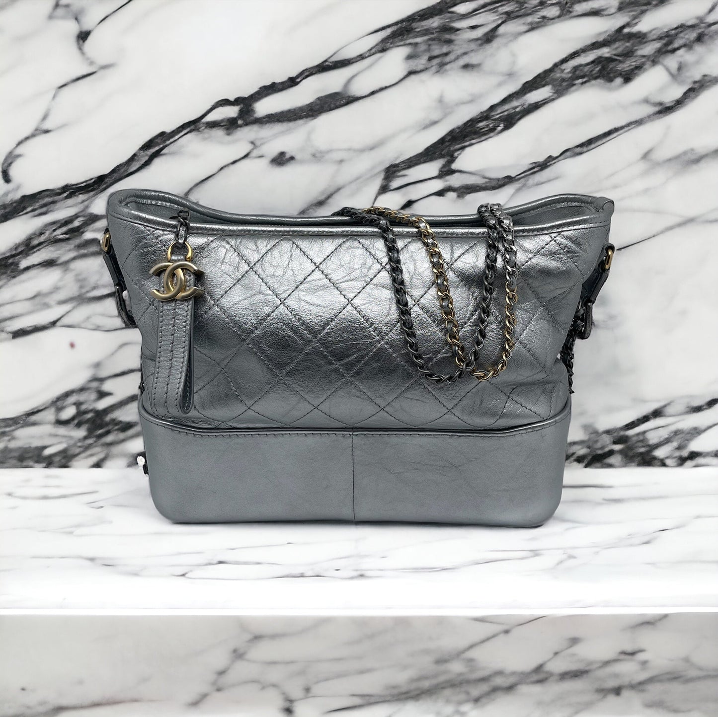 Chanel - Sac Gabrielle argenté