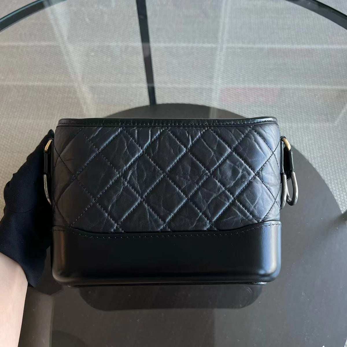Gabrielle Small Hobo Quilted Calfskin Black GHW No 29
