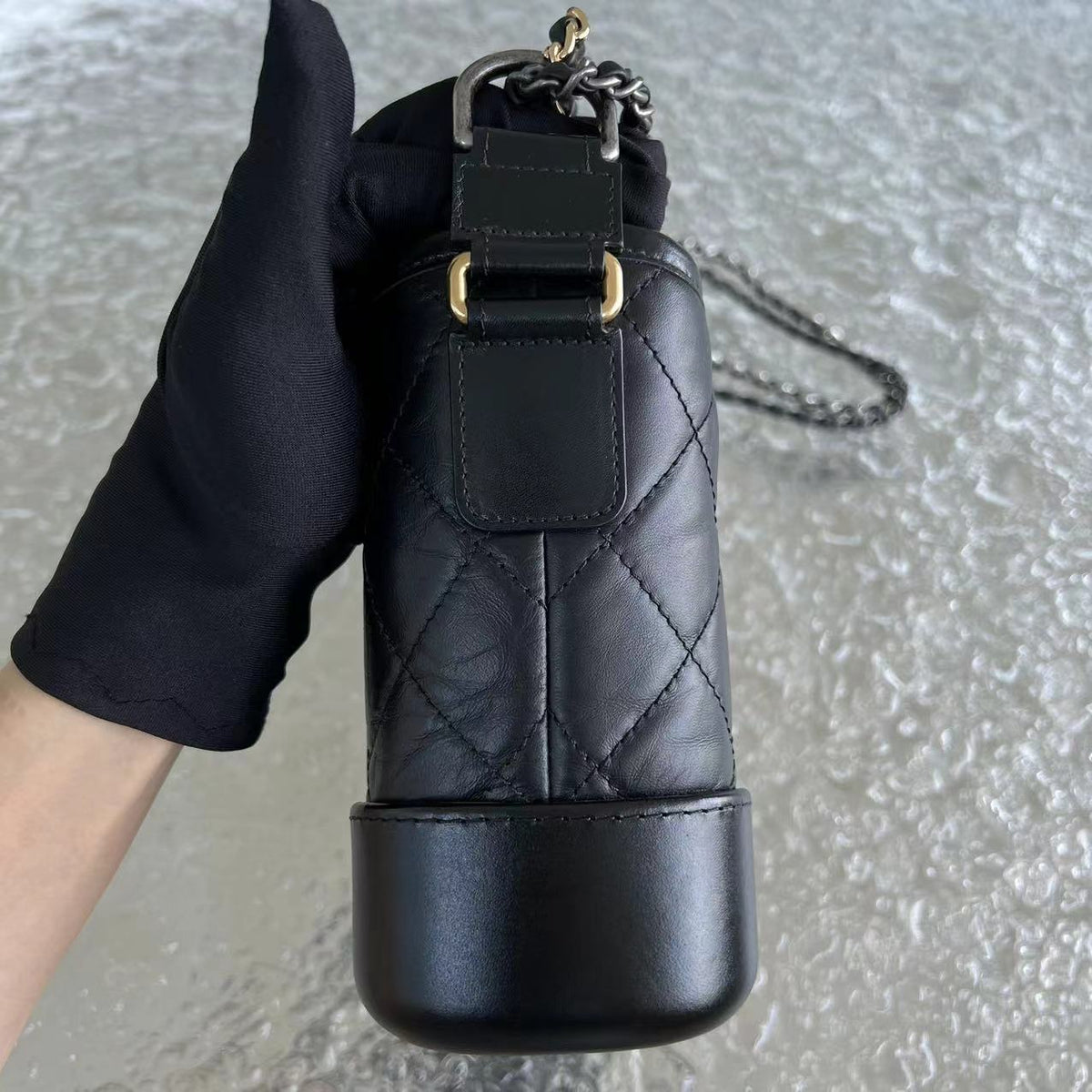 Gabrielle Small Quilted Calfskin Black Two-tone Hardware Series 28