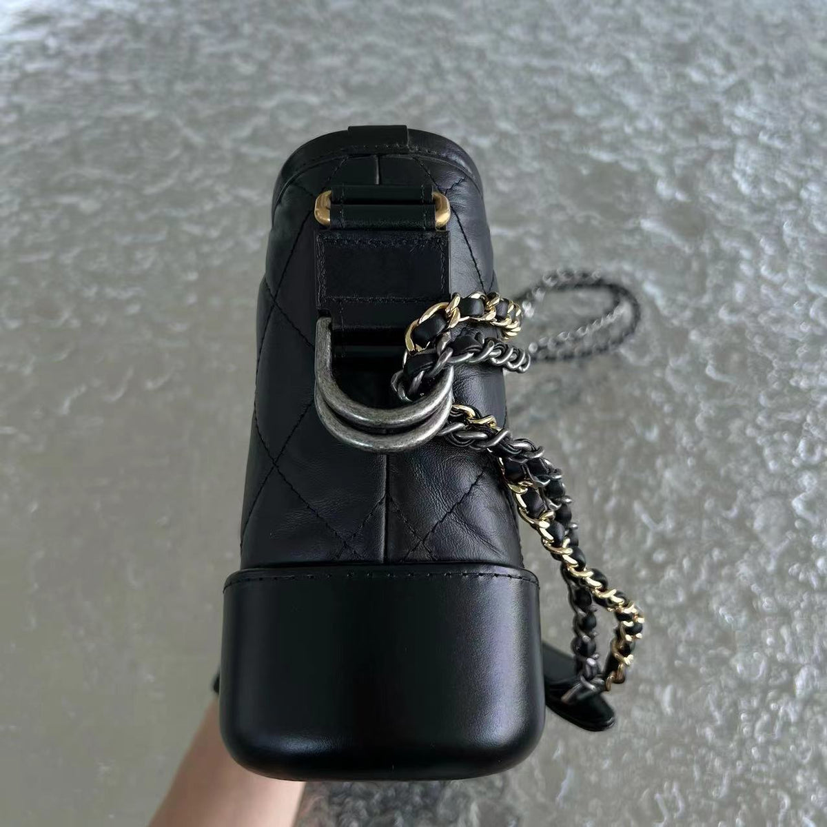 Gabrielle Small Quilted Calfskin Black Two-tone Hardware Series 28