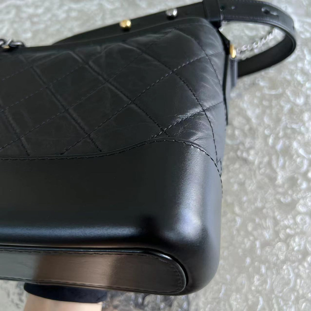 Gabrielle Small Quilted Calfskin Black Two-tone Hardware Series 28