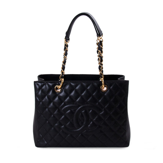 Chanel Black Caviar Grand Shopping Tote Bag