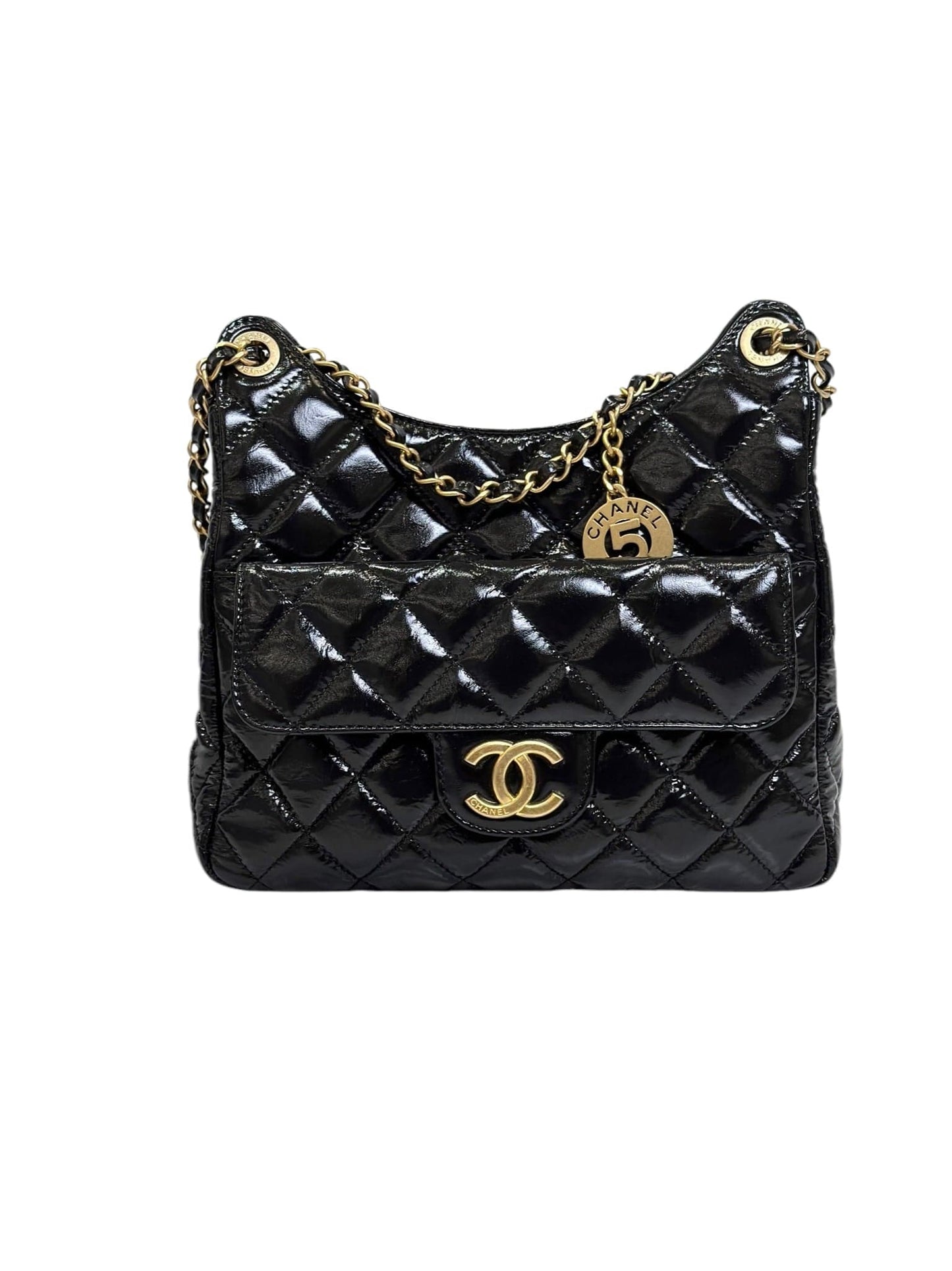 CHANEL 23 HOBO BAG IN BLACK 122419A15