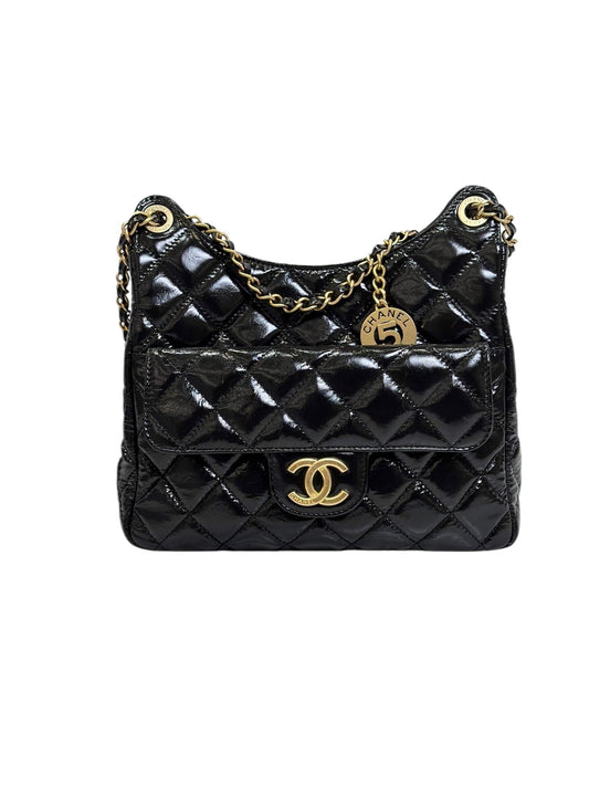 CHANEL 23 HOBO BAG IN BLACK 122419A15