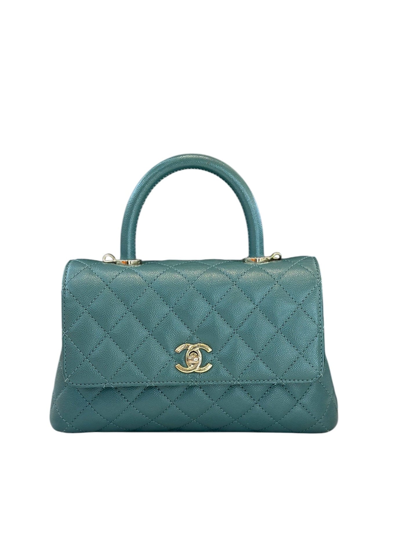 Chanel Green Coco Handle Small