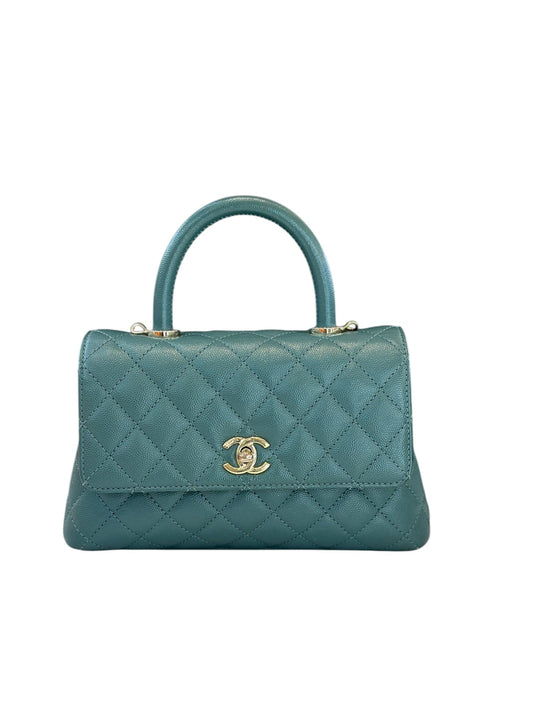 Chanel Green Coco Handle Small
