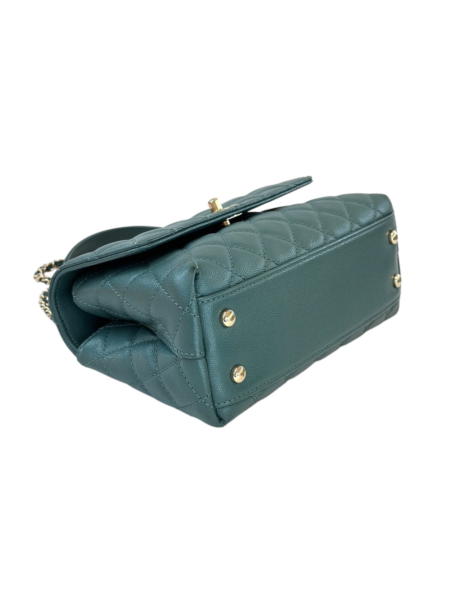 Chanel Green Coco Handle Small