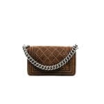 Chanel Small Brown Suede Leboy Flap Bag