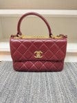Chanel Trendy Medium in Calfskin Burgundy Ghw