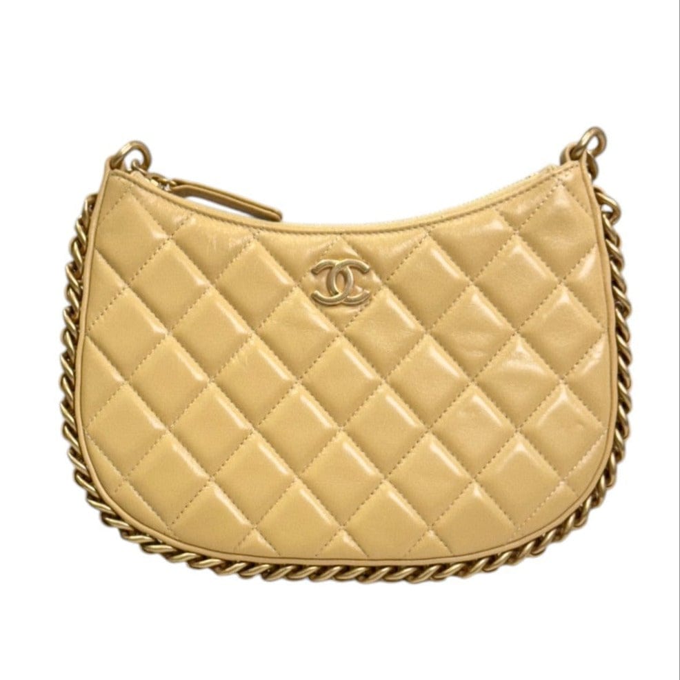 Chanel Yellow Chain Hobo with GHW