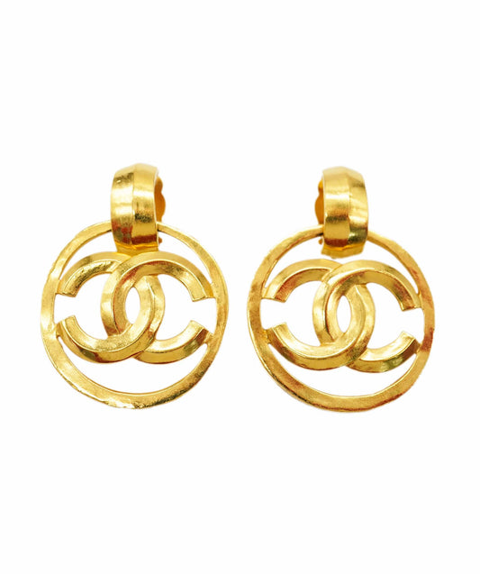 CHANEL CC EARRINGS Vintage CC Hoop ALC2082