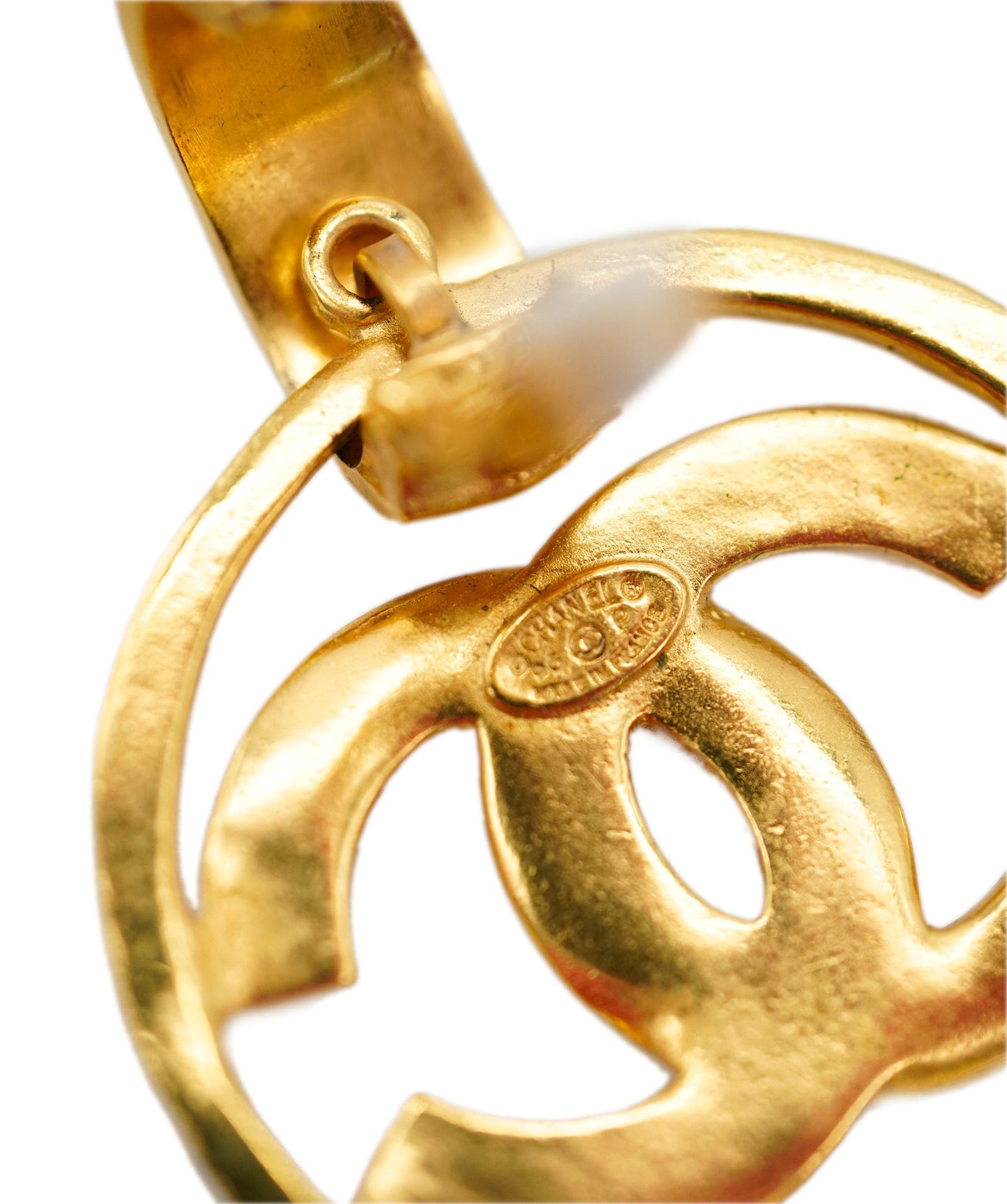 CHANEL CC EARRINGS Vintage CC Hoop ALC2082