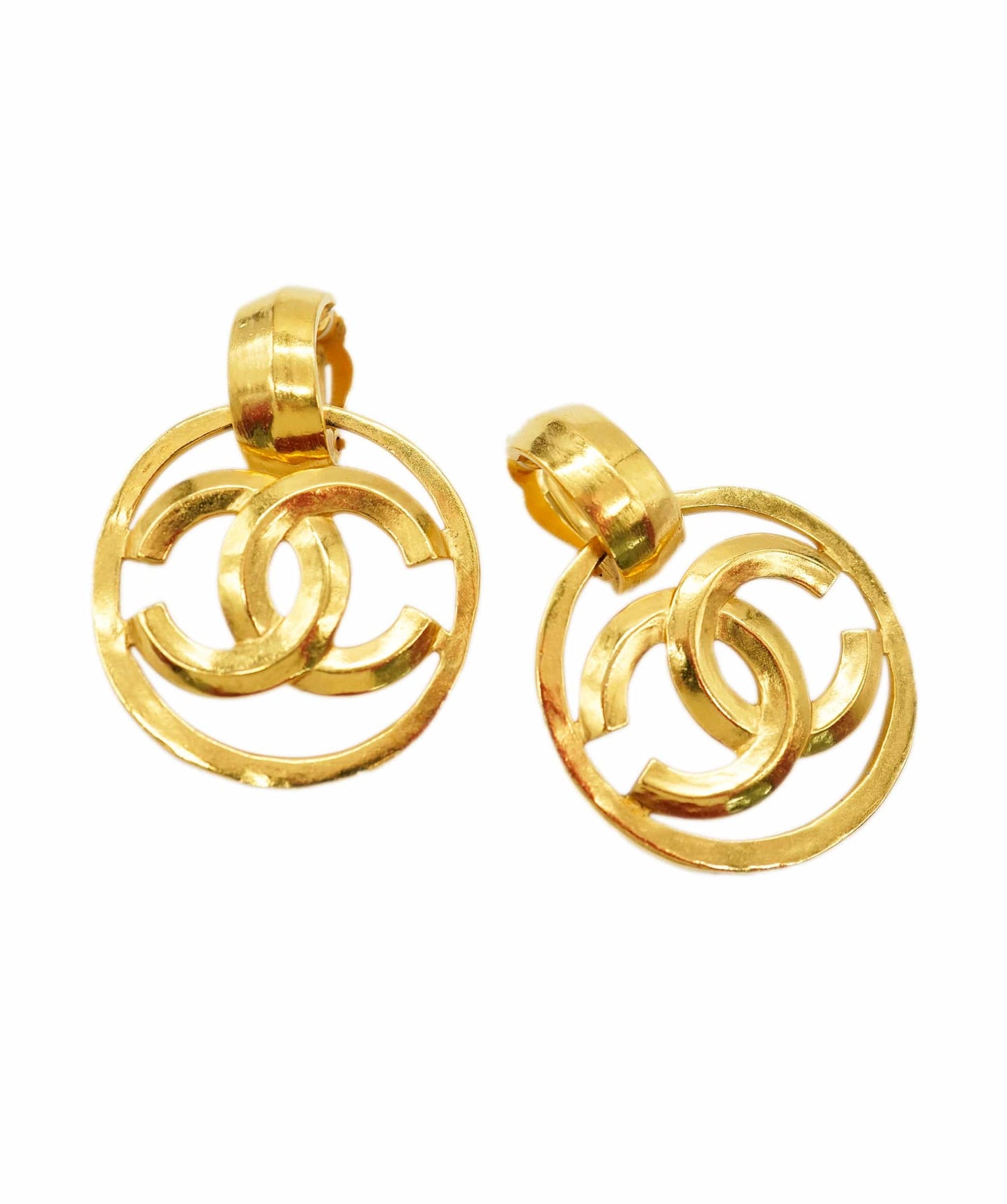 CHANEL CC EARRINGS Vintage CC Hoop ALC2082