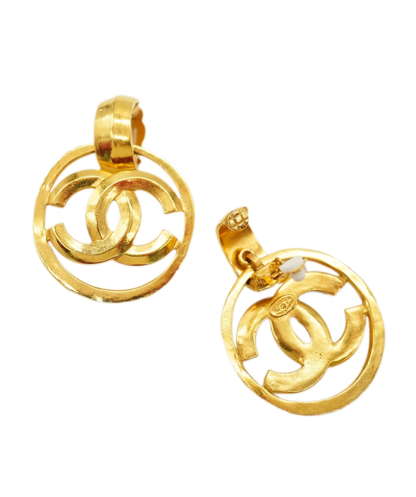 CHANEL CC EARRINGS Vintage CC Hoop ALC2082