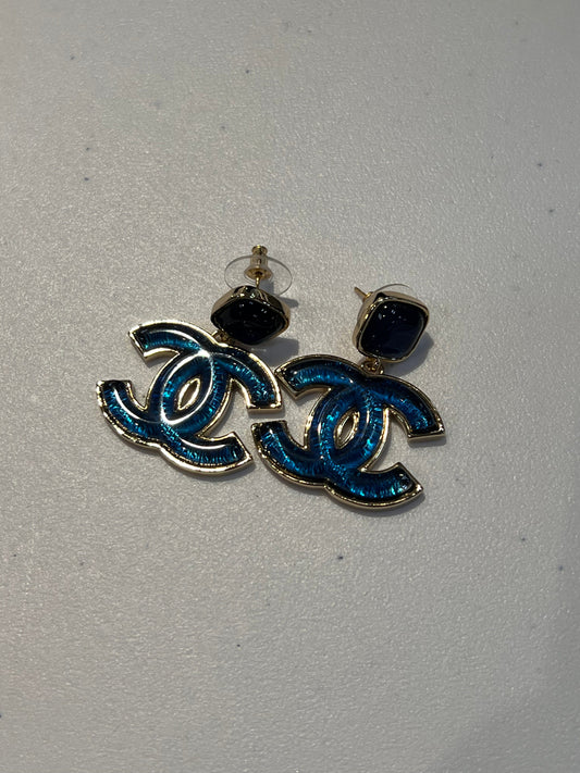 Chanel Dangling Electric Blue Earrings GHW 90269902