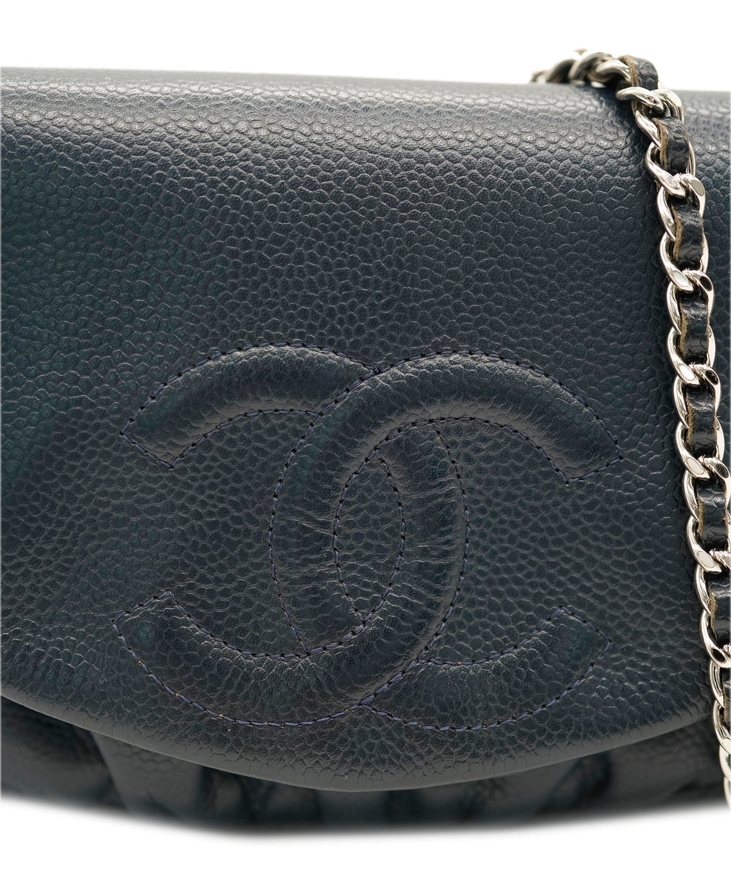 CHANEL NAVY HALF MOON WALLET ON CHAIN ALC2097