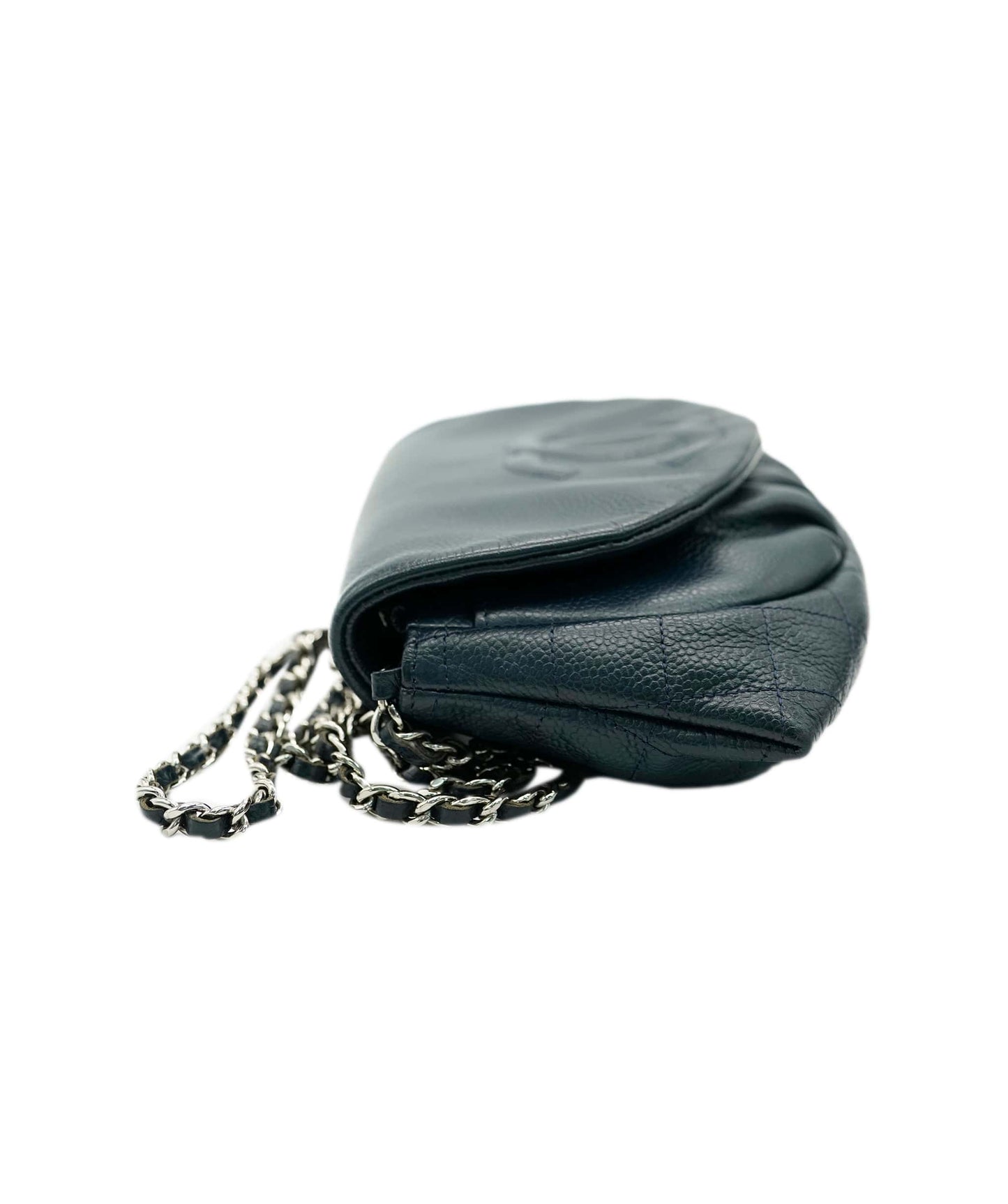 CHANEL NAVY HALF MOON WALLET ON CHAIN ALC2097