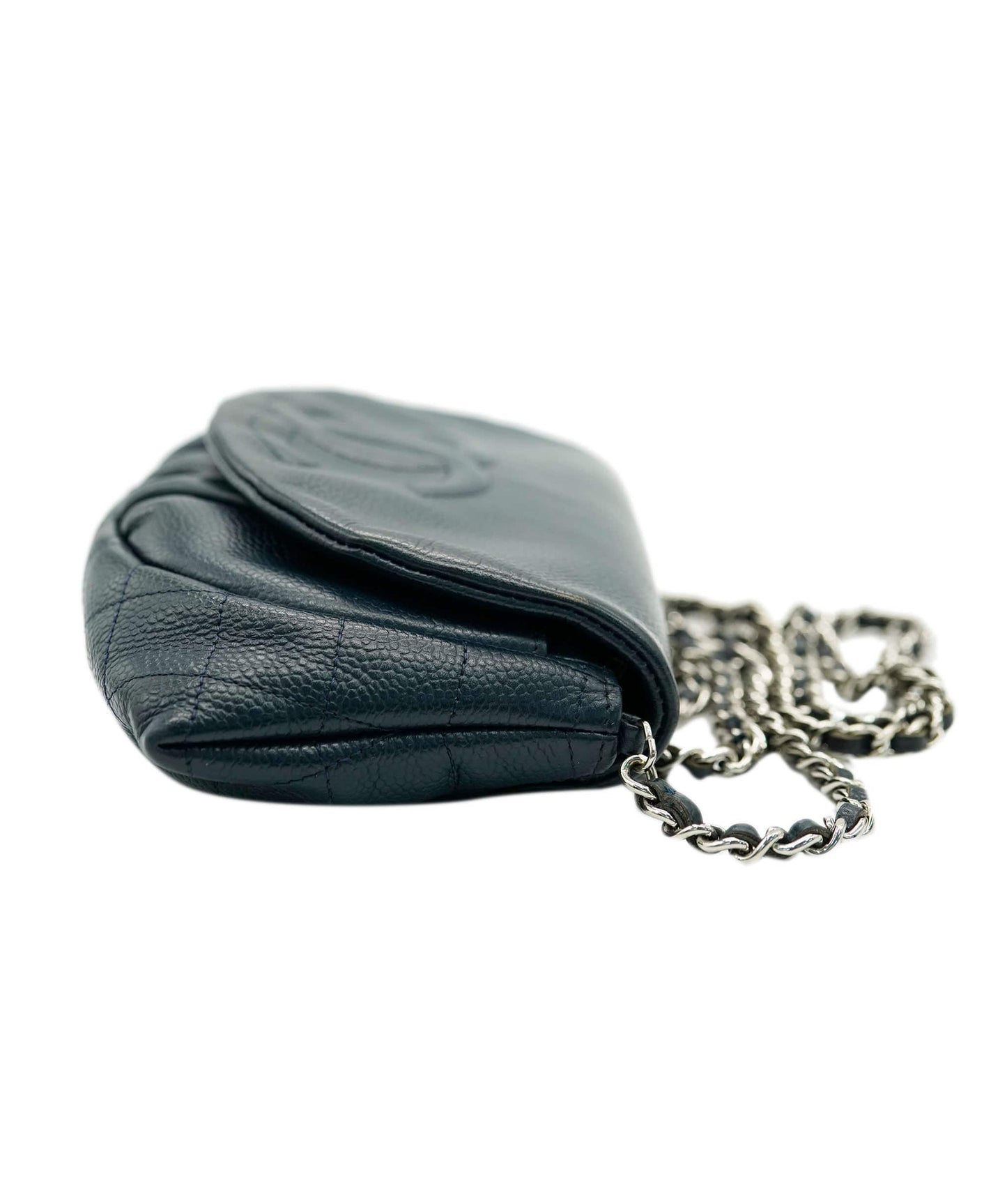 CHANEL NAVY HALF MOON WALLET ON CHAIN ALC2097