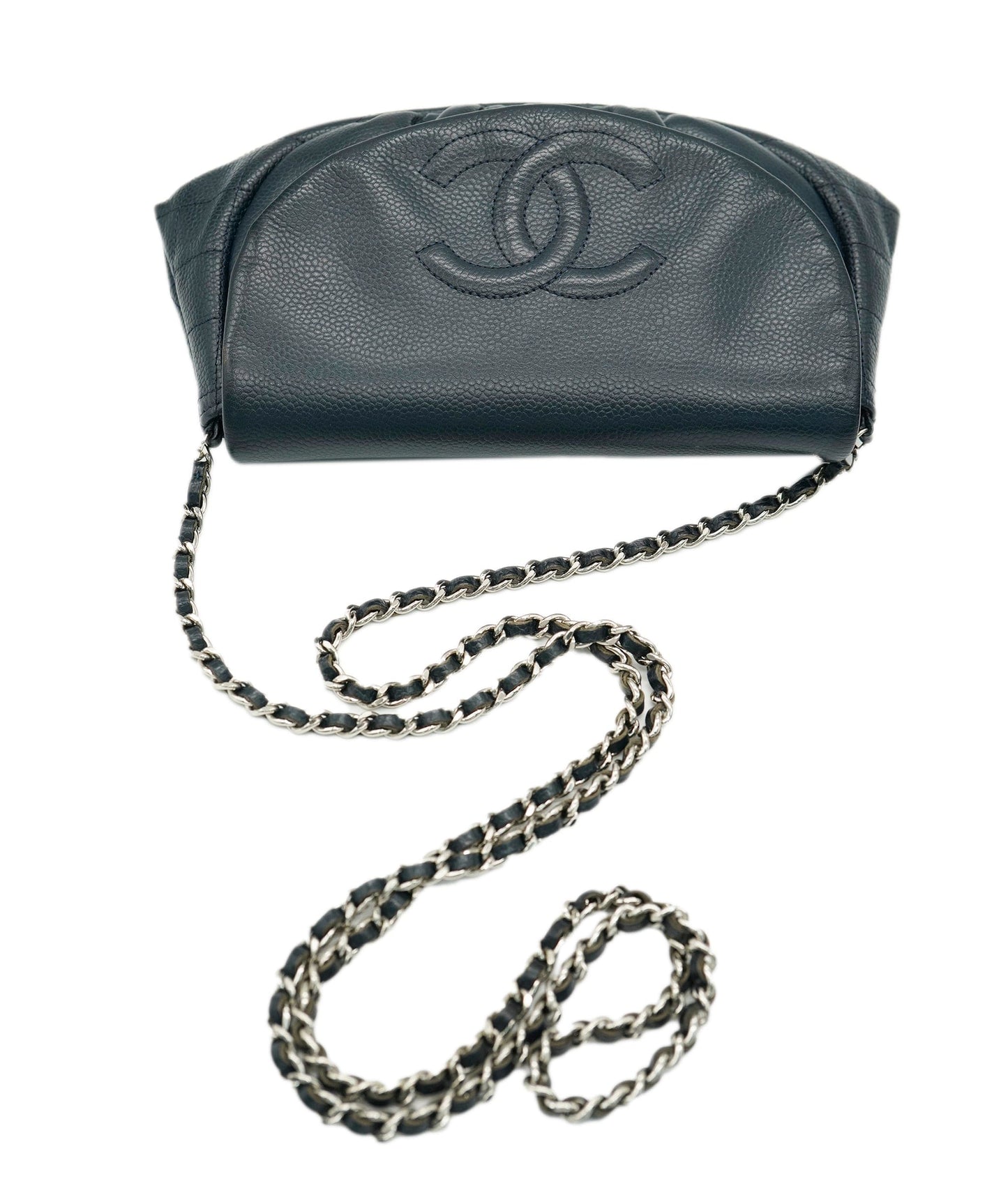 CHANEL NAVY HALF MOON WALLET ON CHAIN ALC2097