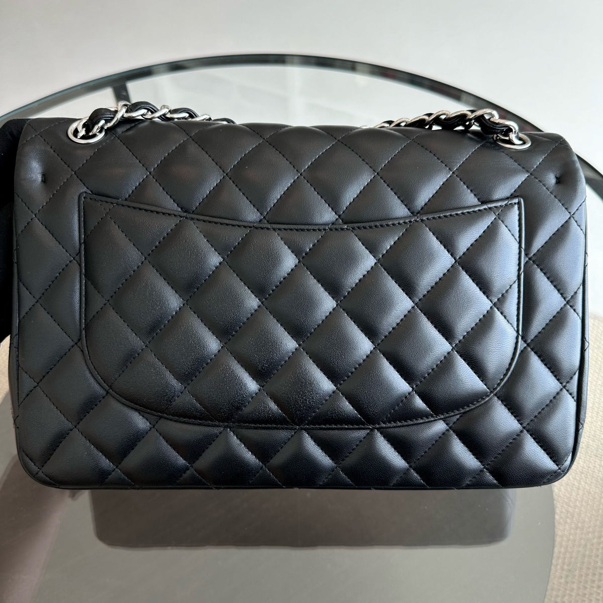Jumbo Classic Flap Double Flap Quilted Lambskin Black SHW No 18