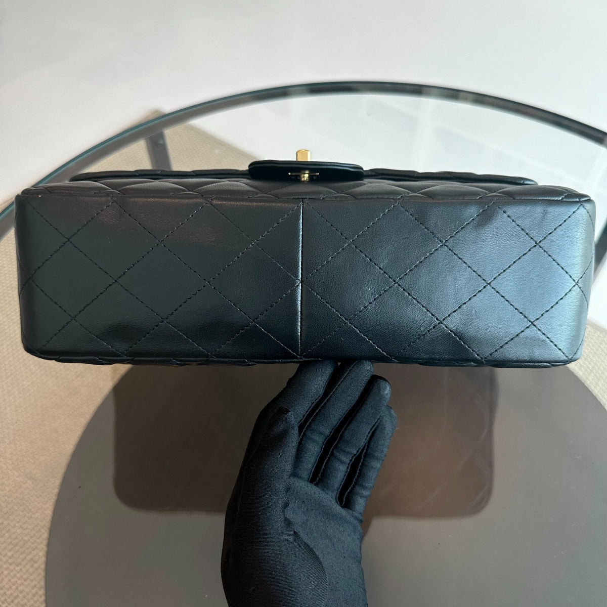 Jumbo Classic Flap Single Flap Quilted Lambskin Black GHW No 12