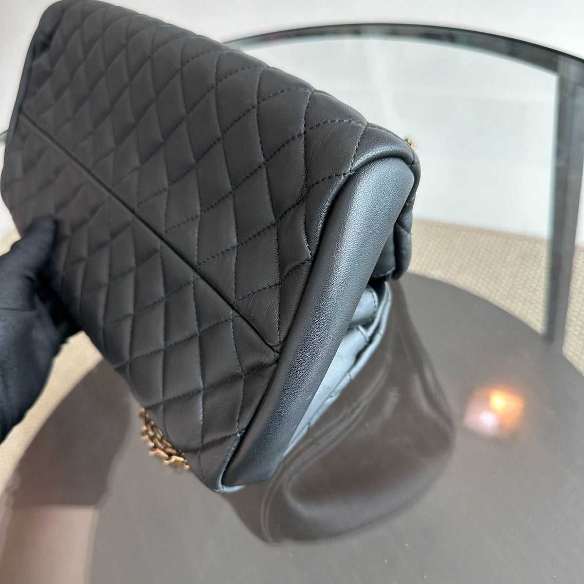 Mademoiselle Bowling Lambskin Black GHW No 14
