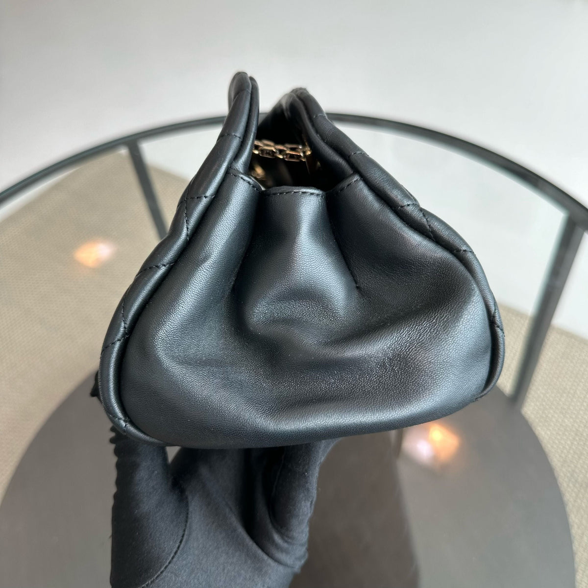 Mademoiselle Bowling Lambskin Black GHW No 14