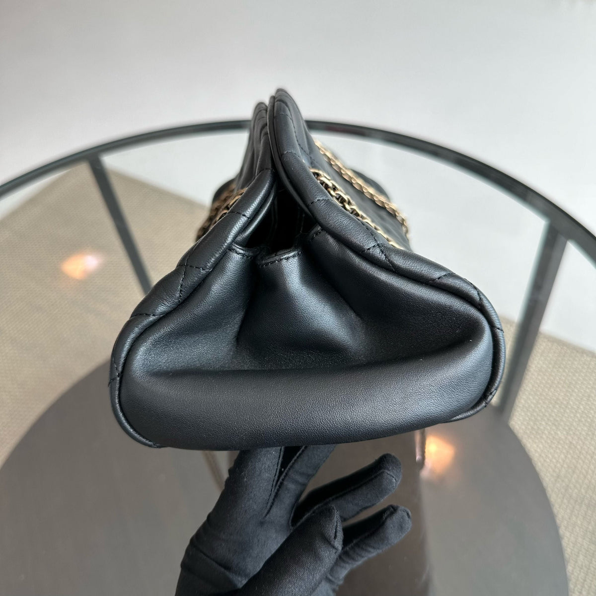 Mademoiselle Bowling Lambskin Black GHW No 14