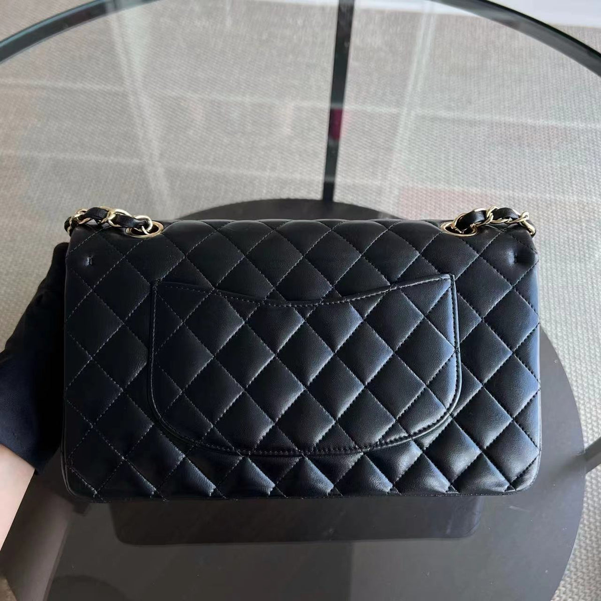 Double Flap Quilted Lambskin Black GHW No 14