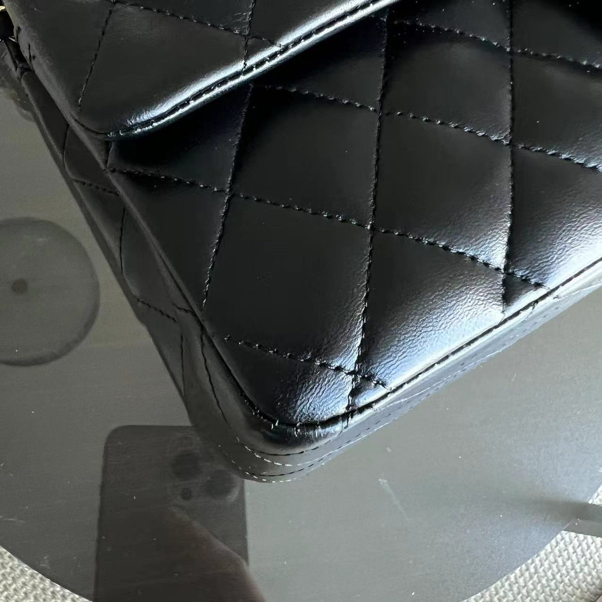 Double Flap Quilted Lambskin Black GHW No 14