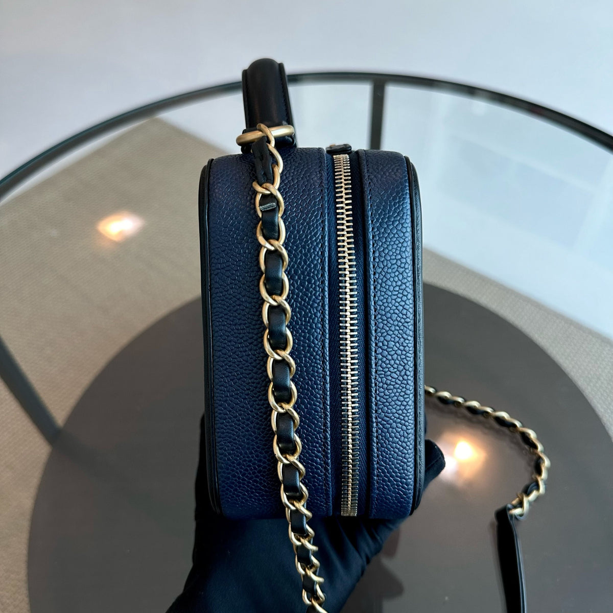 Chanel Vanity Case Medium - Caviar Dark Blue GHW No 24