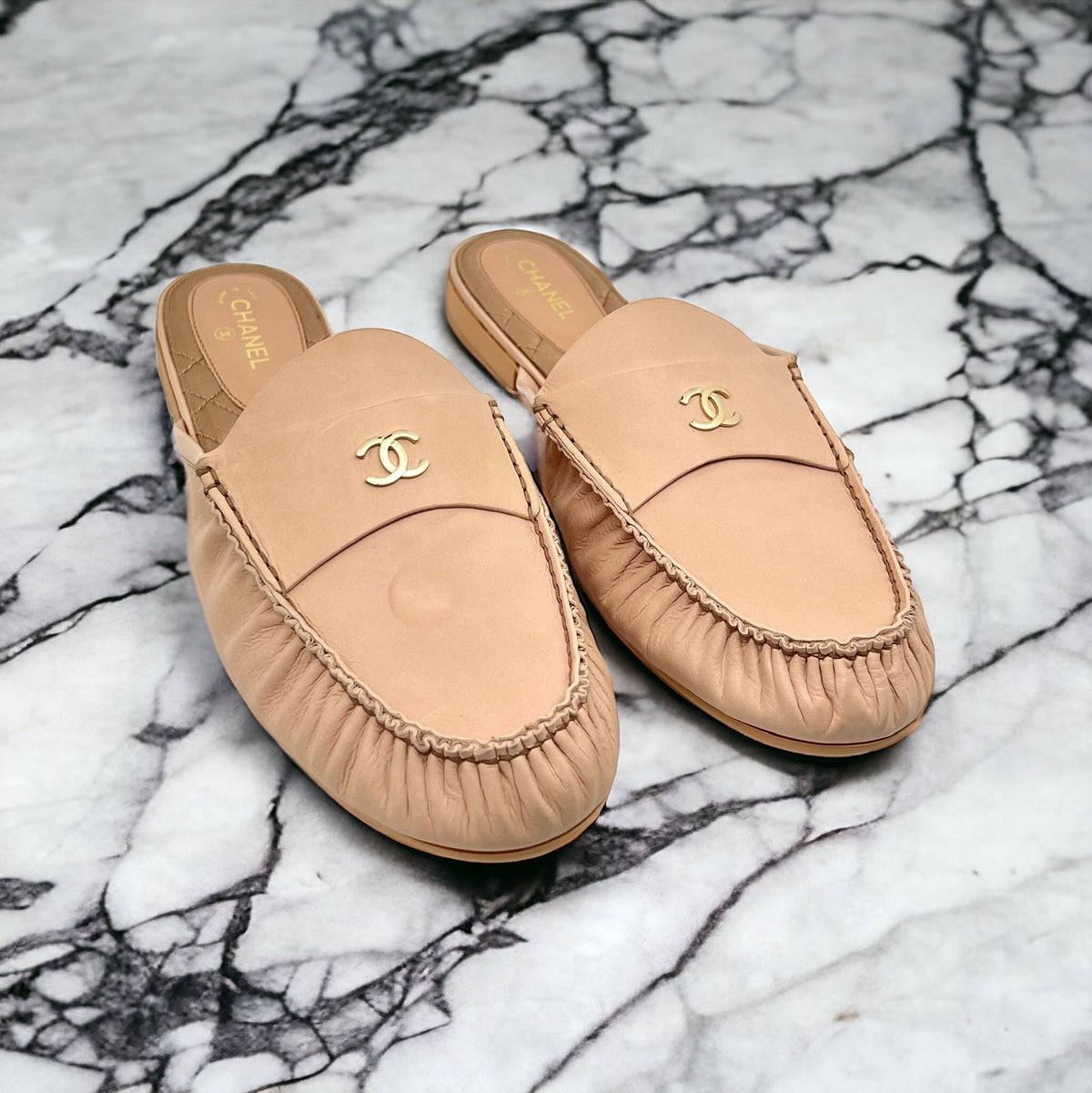 Chanel Mules rose poudrées  Rose 41