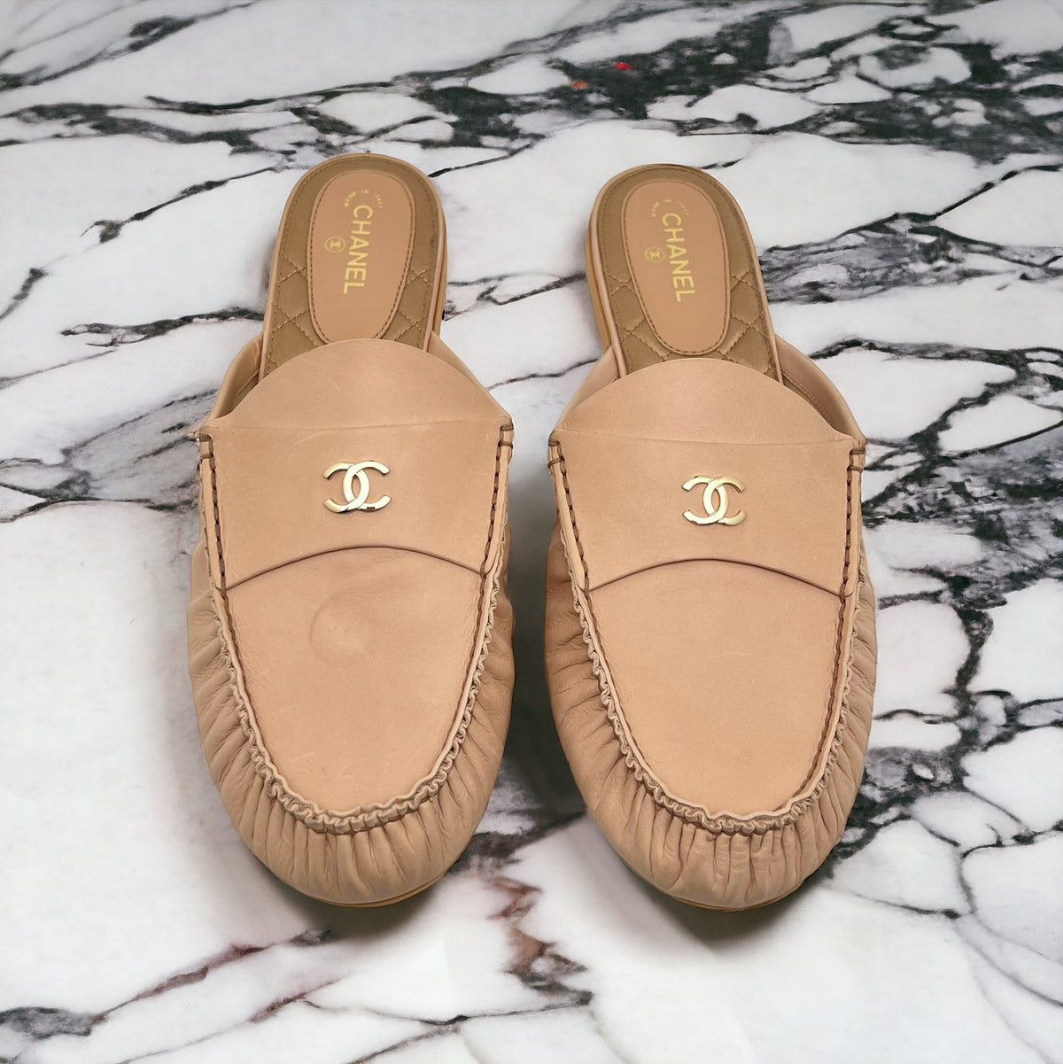 Chanel Mules rose poudrées  Rose 41