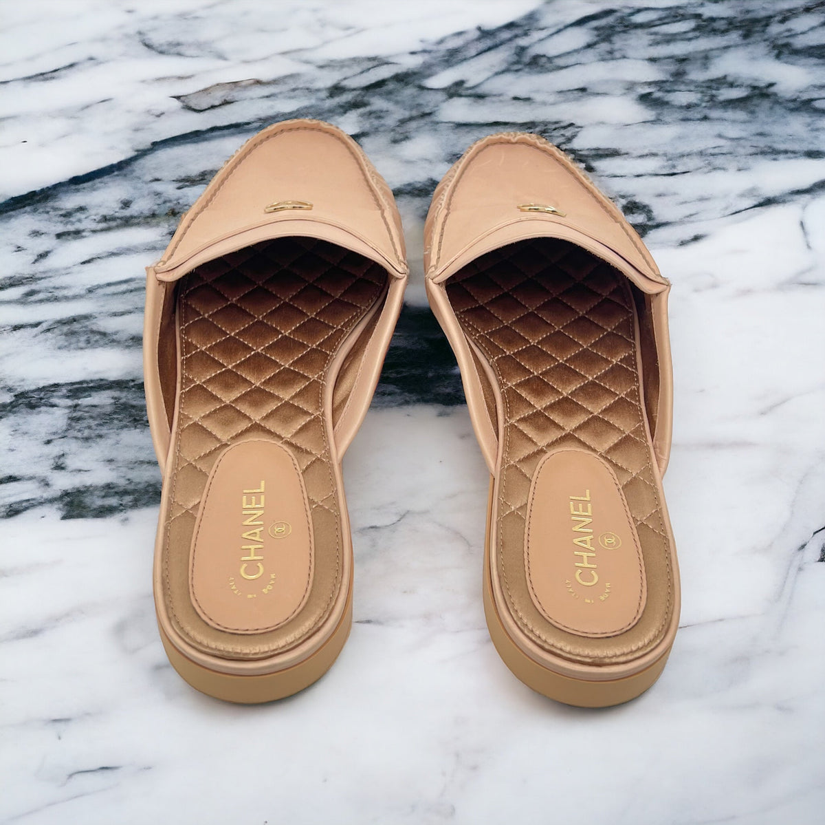Chanel Mules rose poudrées  Rose 41