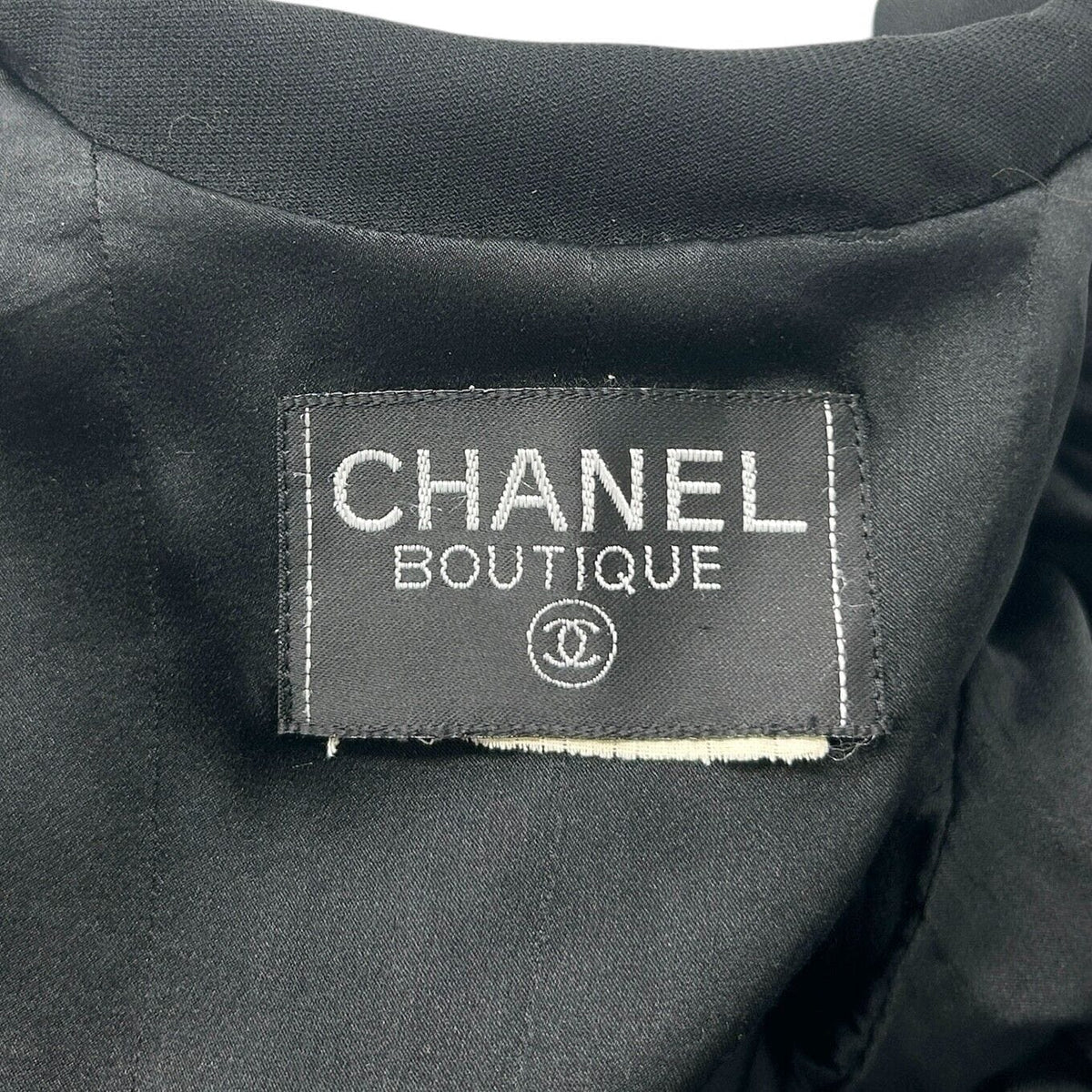 CHANEL Vintage 95P CC Mark Logo Long Sleeve Jacket Black Gold Wool Button