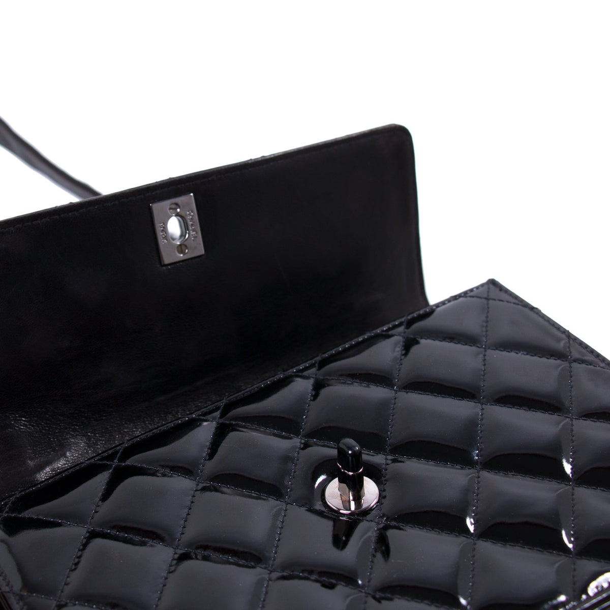 Chanel Vintage Quilted Patent Leather Flap Bag