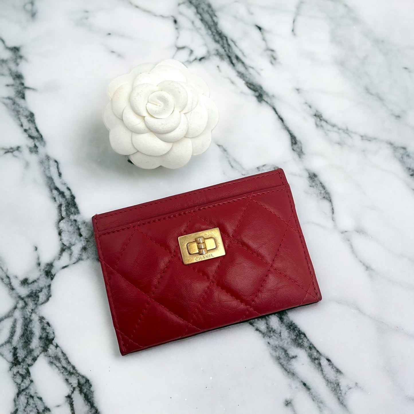 Chanel - Porte-cartes fermoir 2:55 Rouge