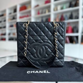 PST Caviar Petite Shopping Tote Black GHW No 11