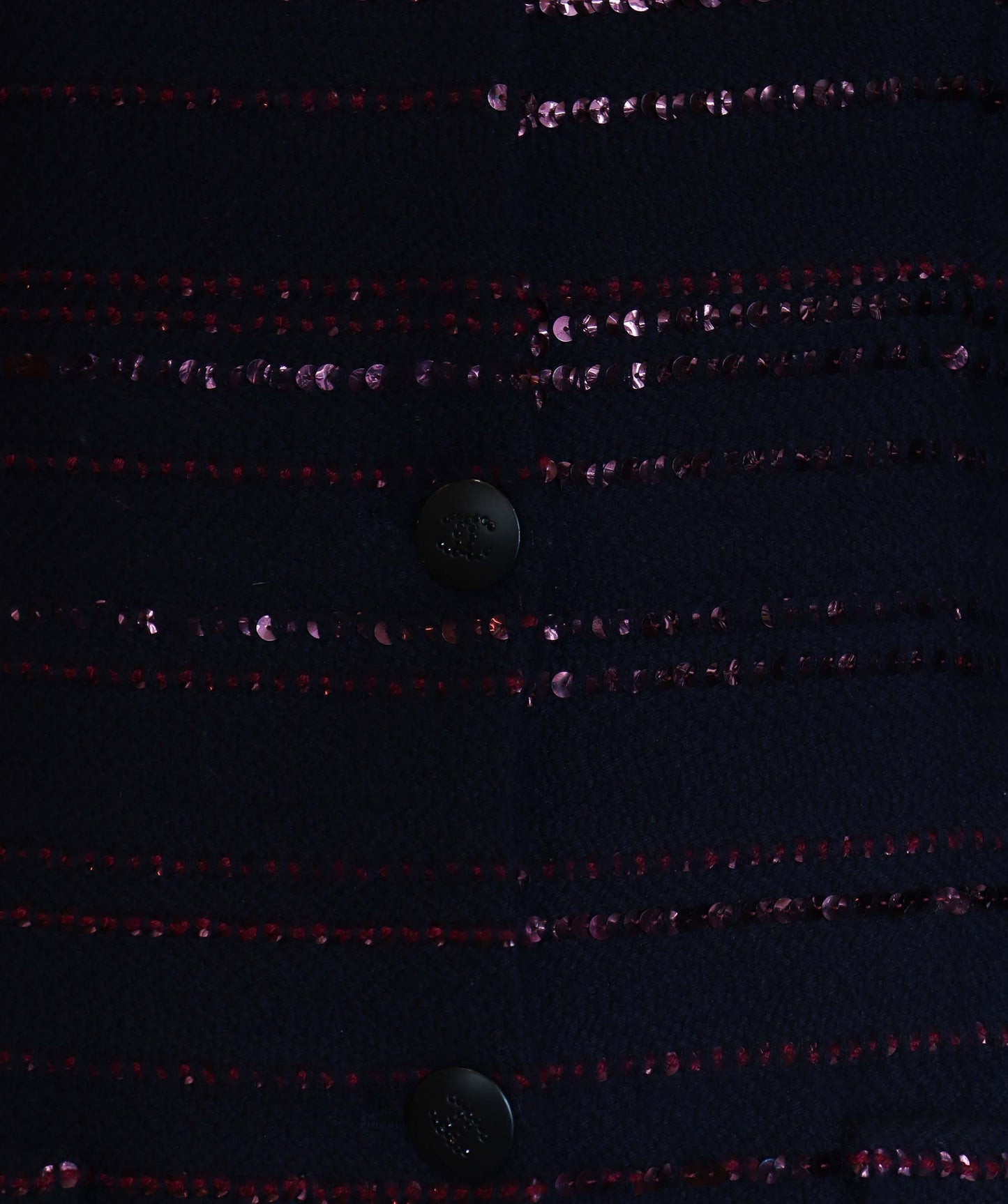 CHANEL 2000 Navy Burgundy Sequin Tweed Jacket DXBS2939