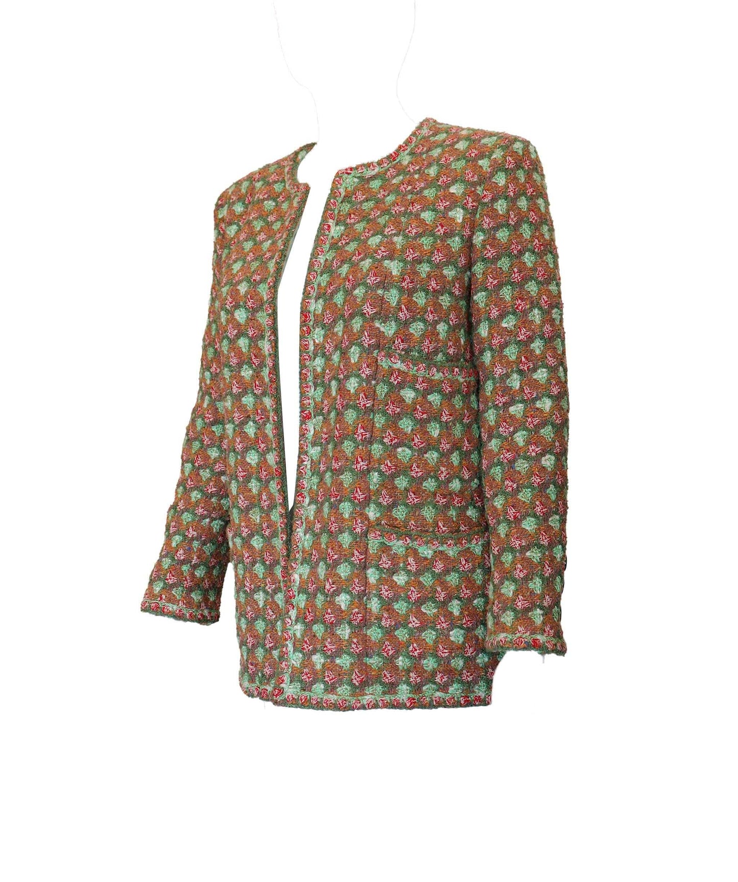 CHANEL 2002 Mint Green Pink LESAGE Tweed Jacket DXBS2946