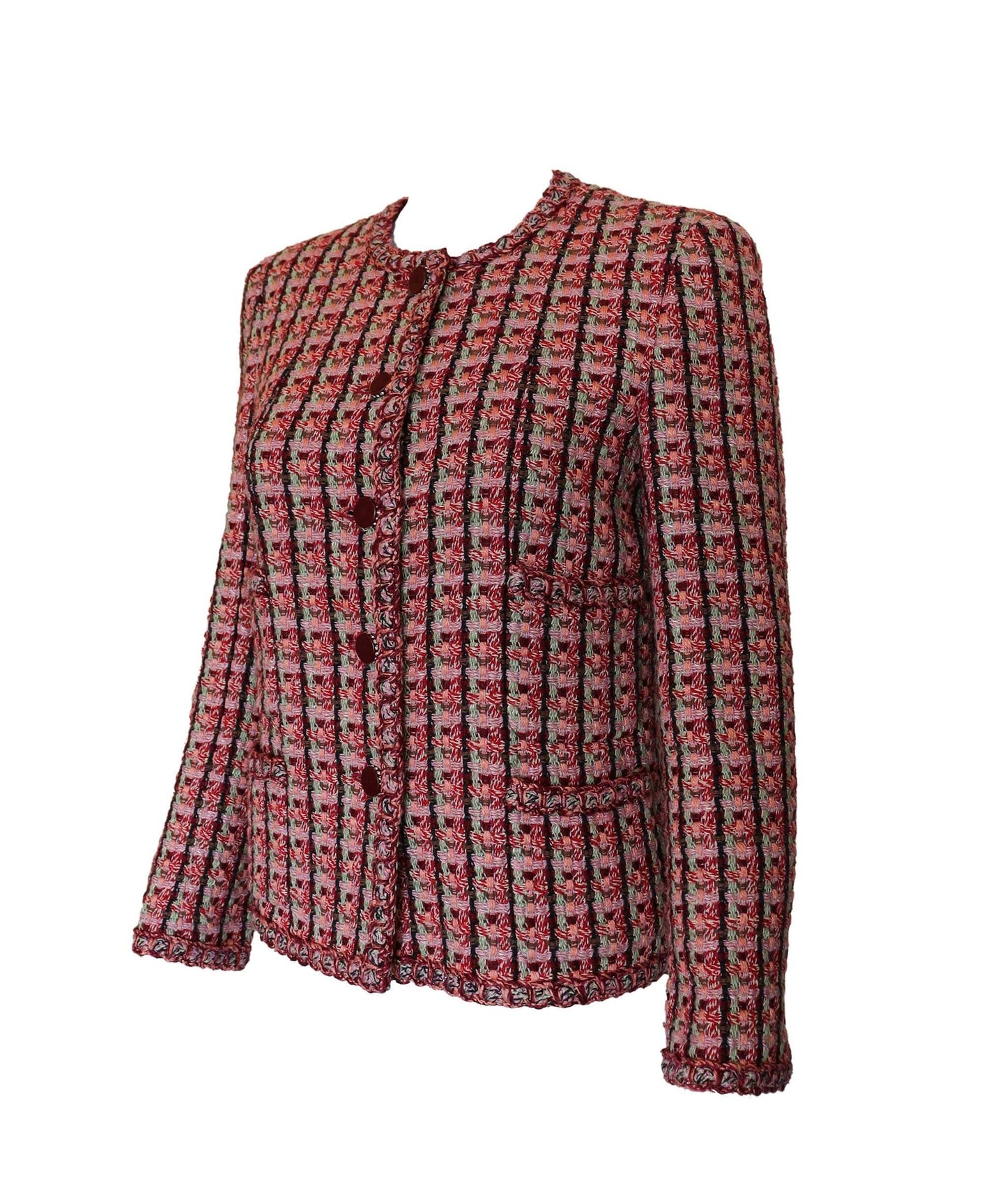 CHANEL 2002 Pink Tweed Jacket DXBS2940