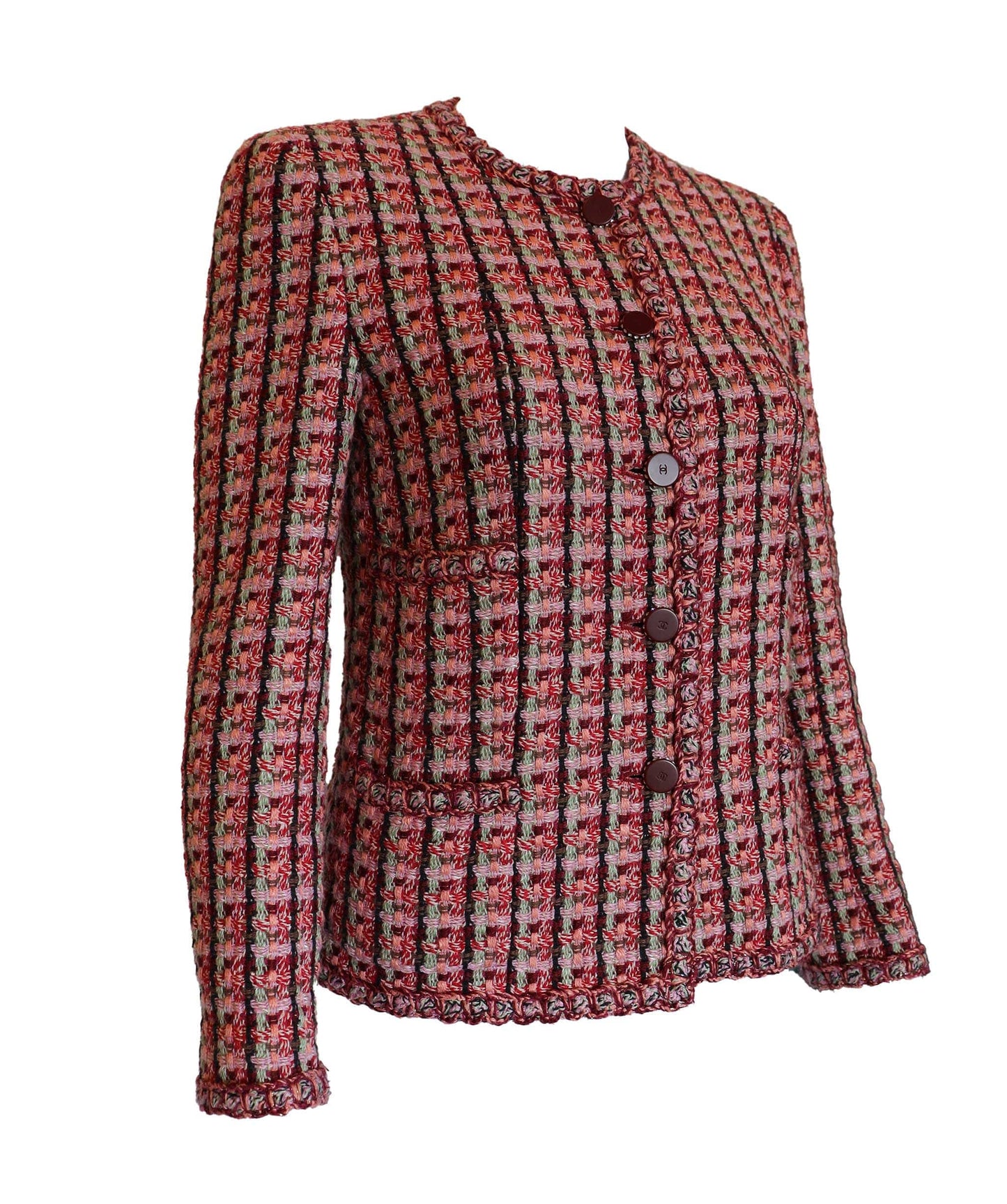 CHANEL 2002 Pink Tweed Jacket DXBS2940