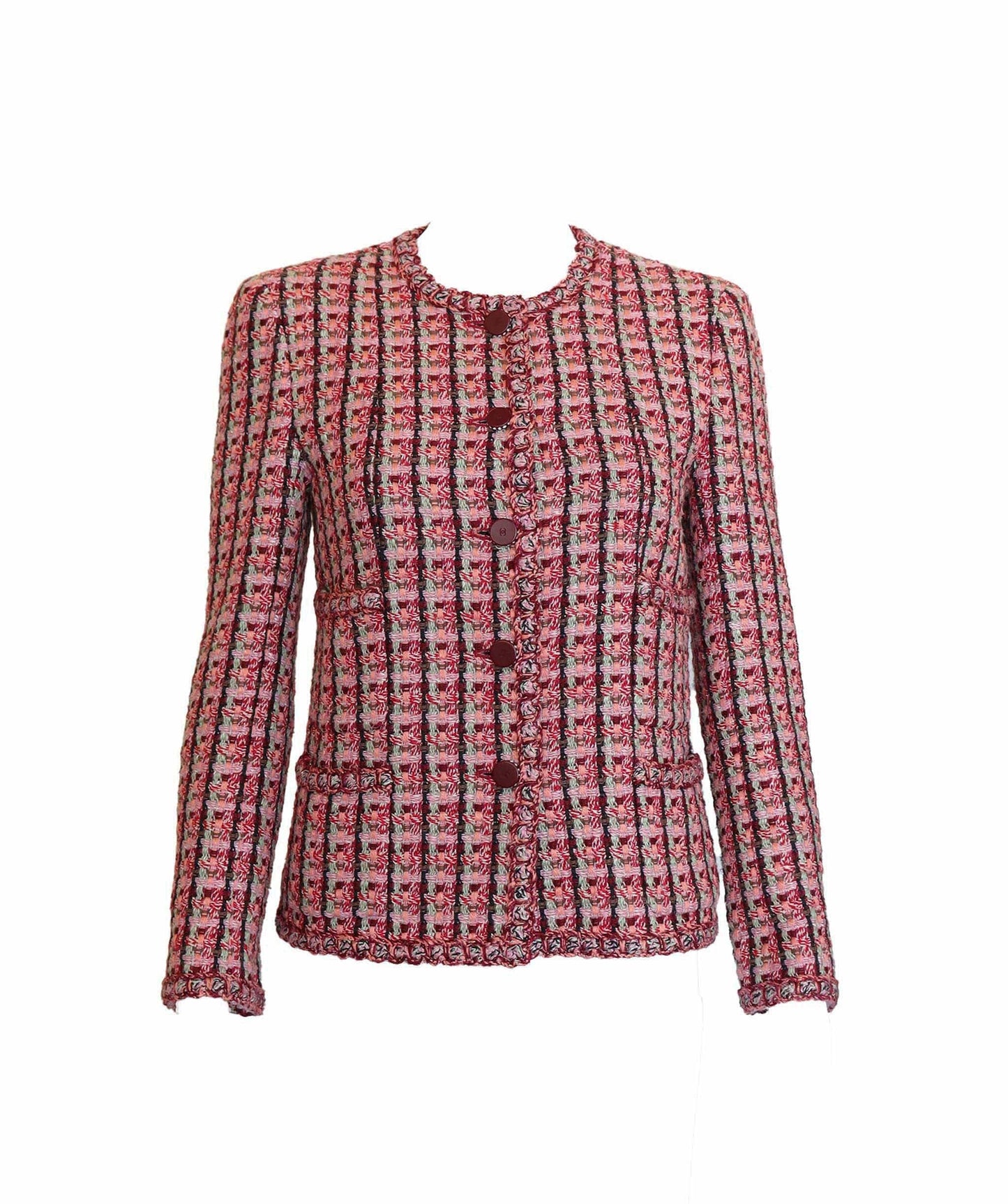 CHANEL 2002 Pink Tweed Jacket DXBS2940