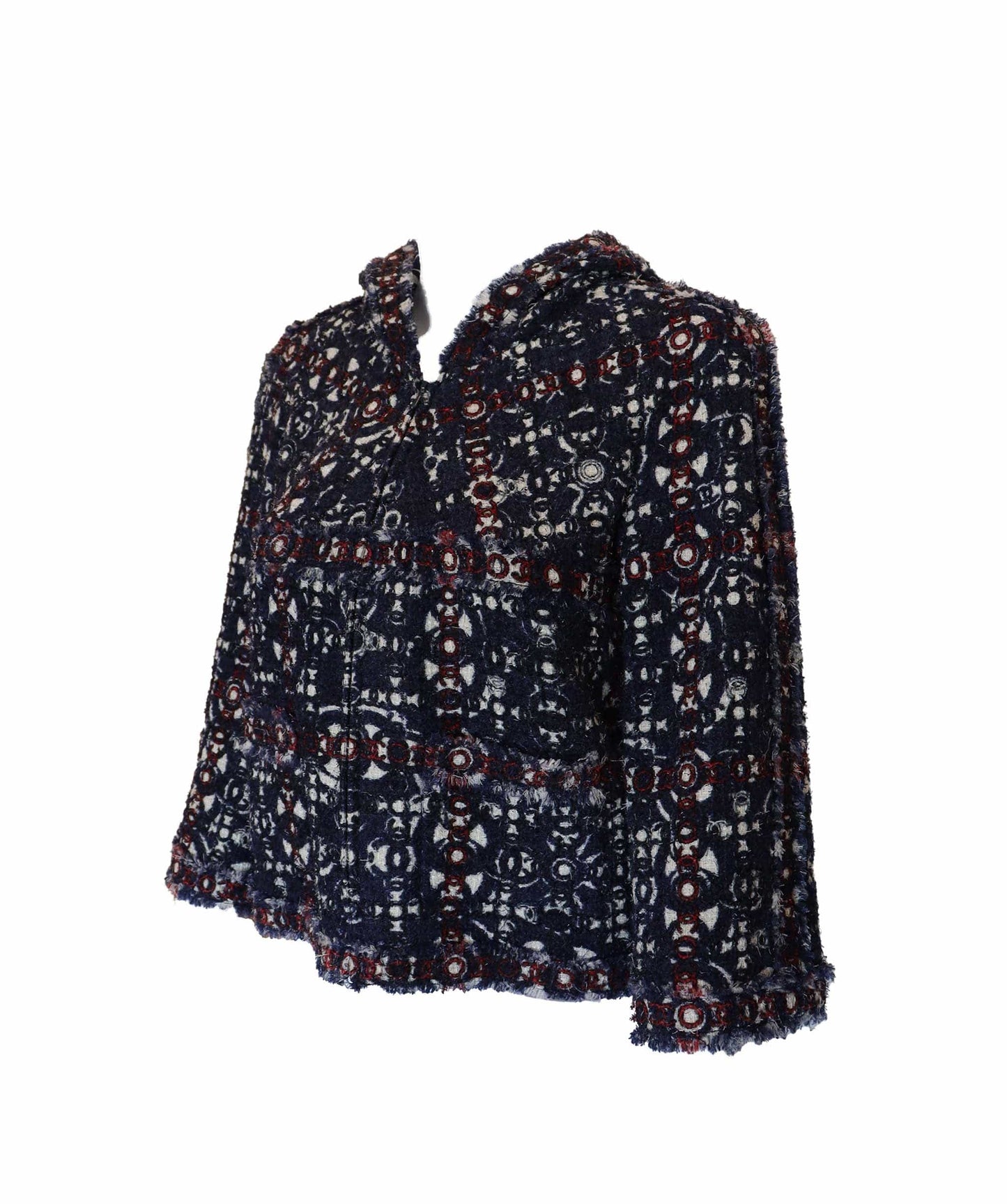 CHANEL 2007 Hoodie COCO Silk Lesage Tweed Jacket DXBS2949