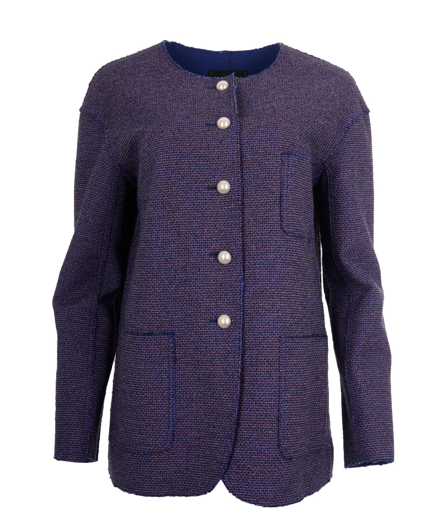 Chanel 2013 Purple & Blue Pearl CC Button Tailored Jacket ABL0062