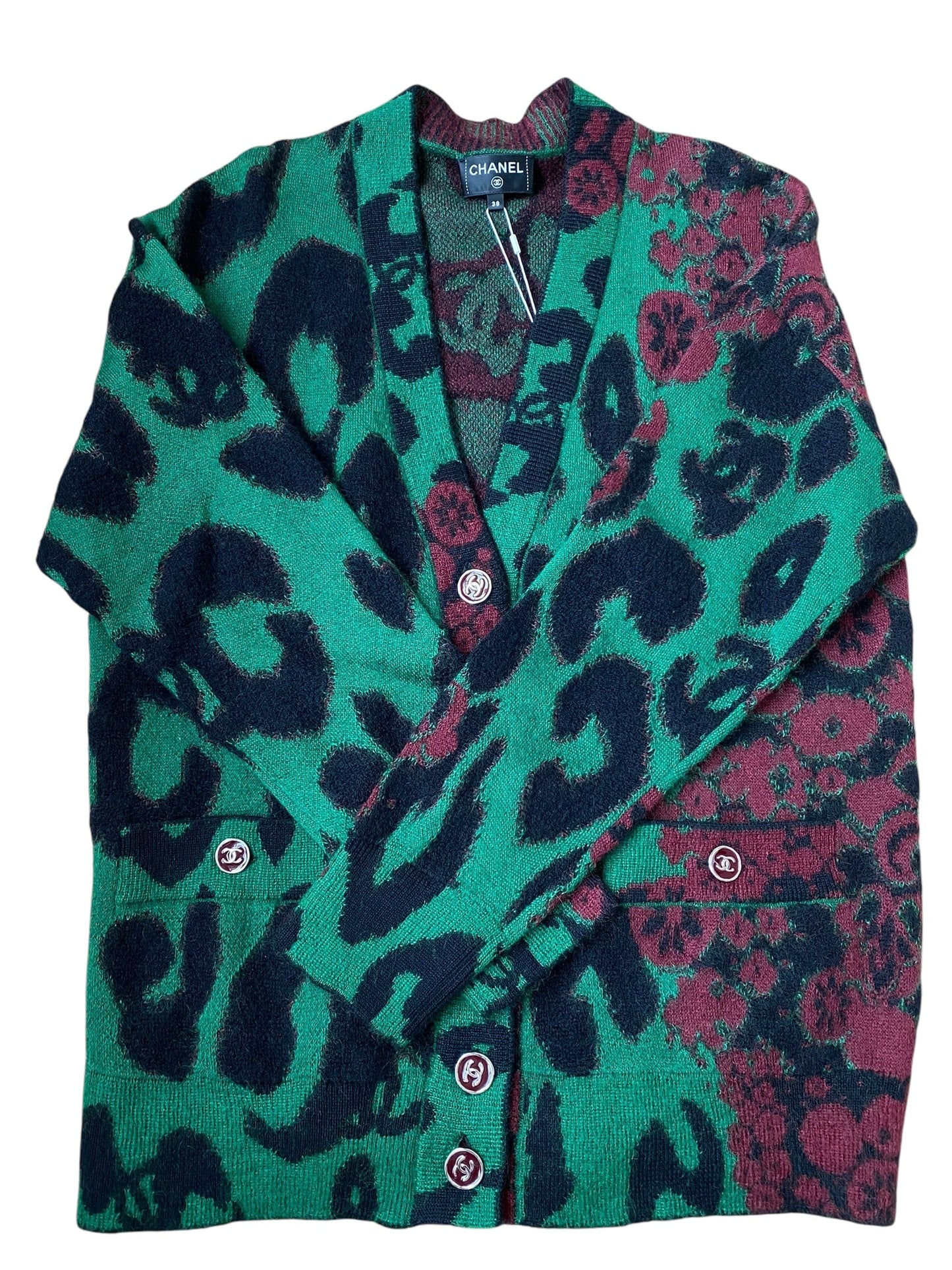 Chanel 2023 Leopard print Mohair Cardigan UKL1495