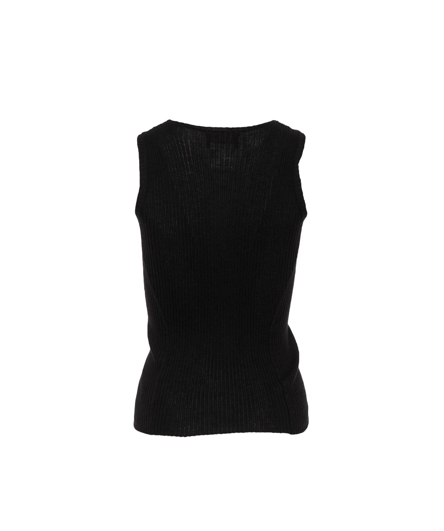 Chanel black cashmere sleeveless top AJL0234